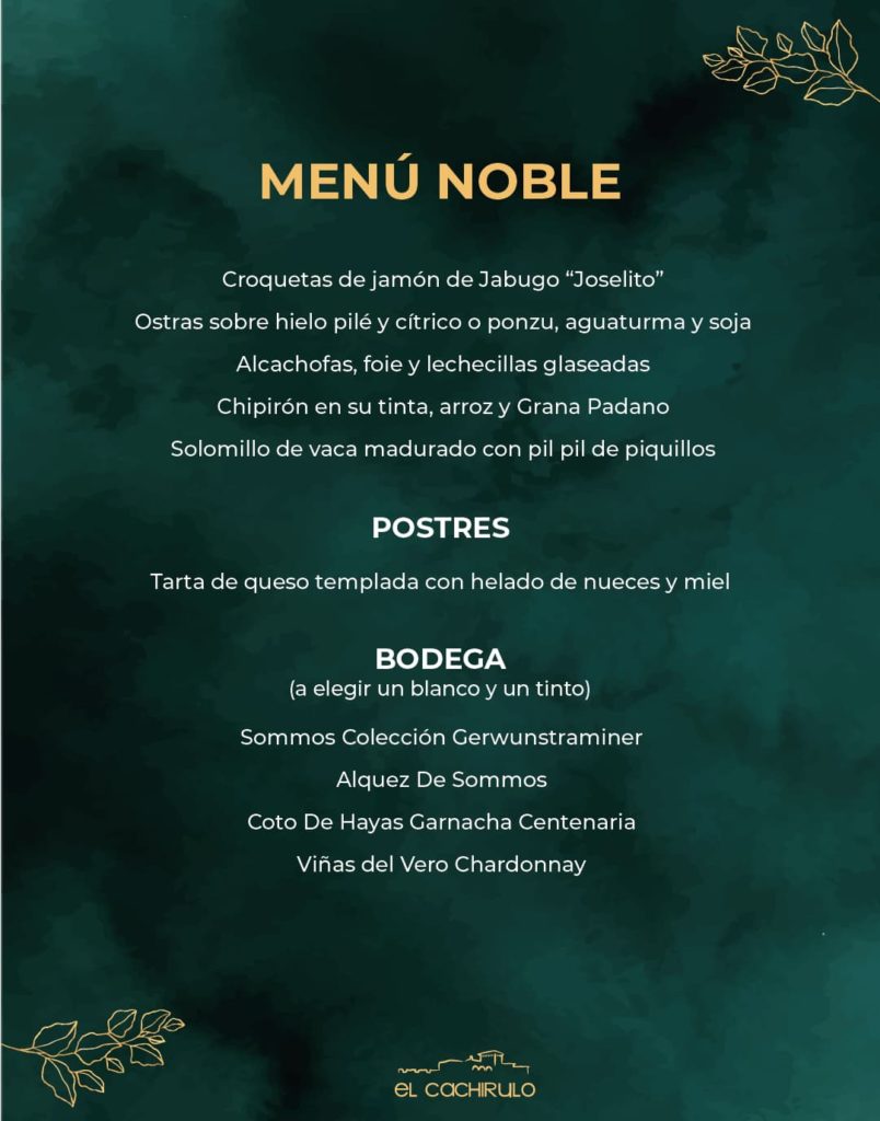 menu noble 2022